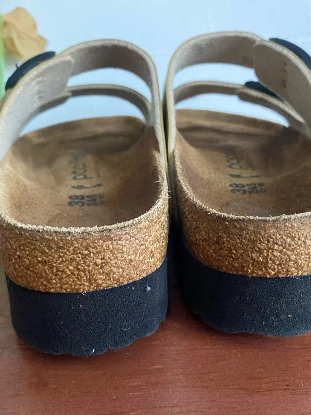 Pre-owned Papillio Arizona Platform Sandal Metallic Gold Sz 38/7 Women’s